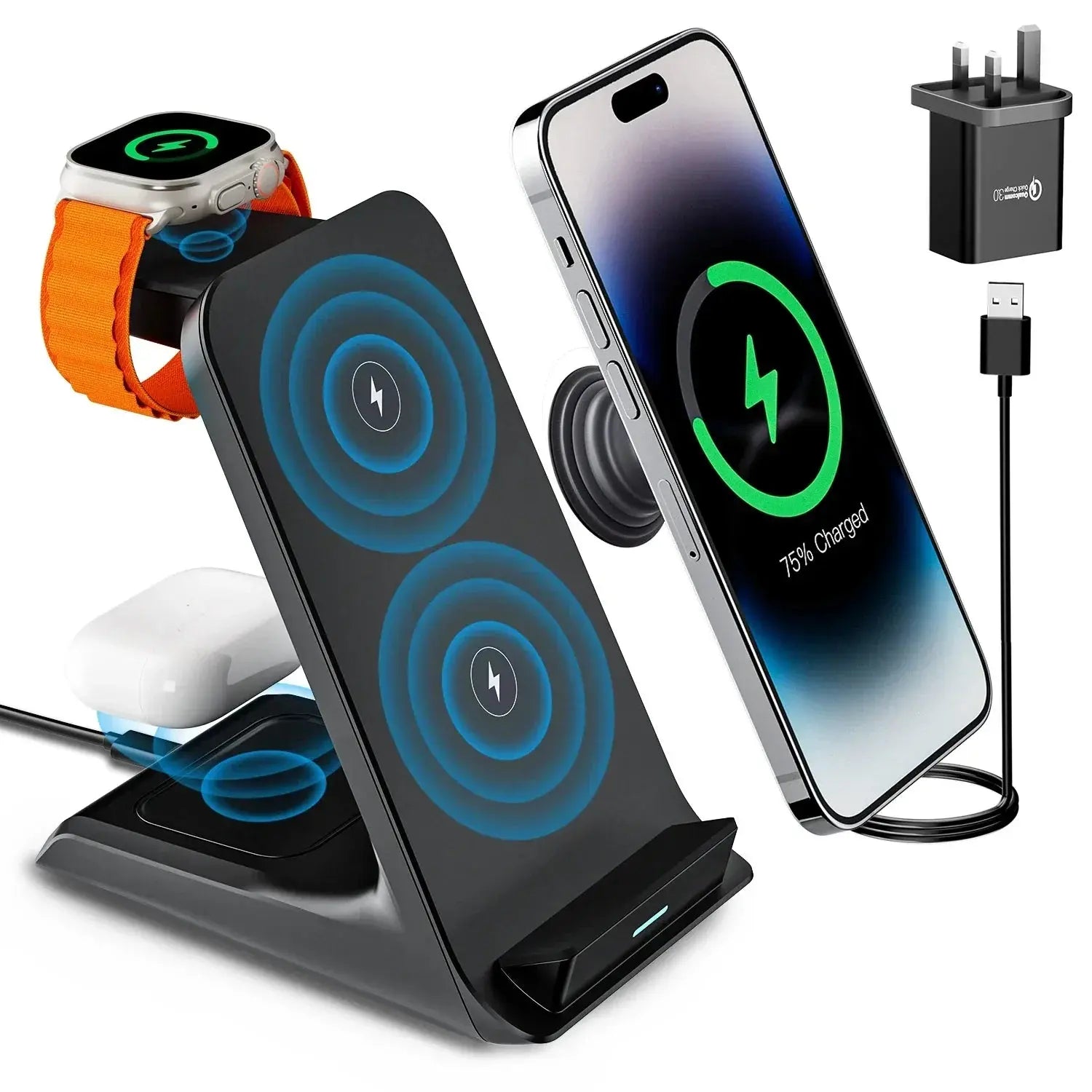 3-in-1 Wireless Charging Stand Rare Vault Co.