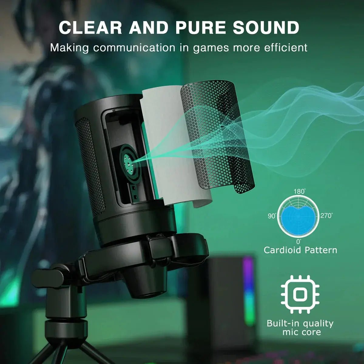 AmpliGame RGB Gaming Microphone Rare Vault Co.