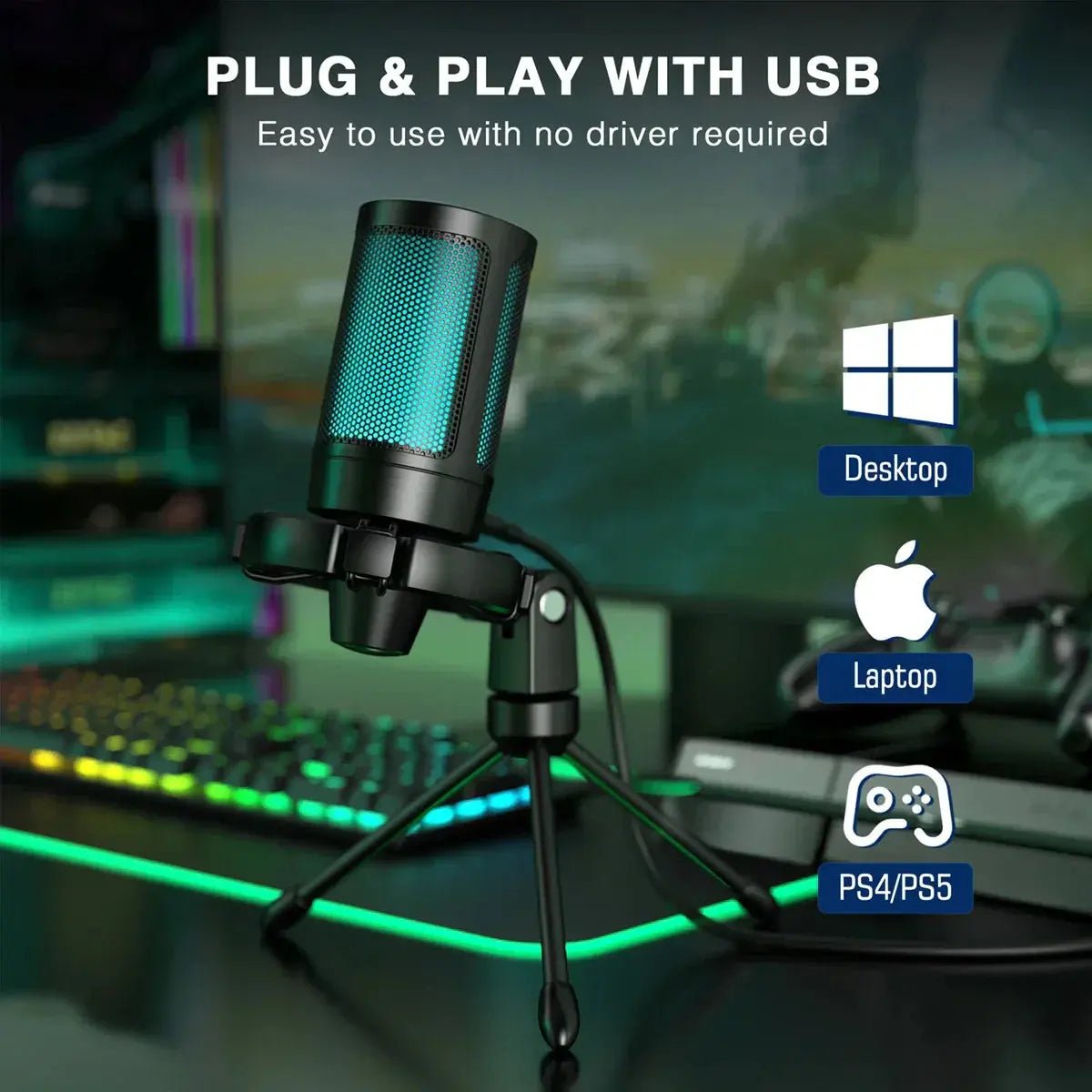 AmpliGame RGB Gaming Microphone Rare Vault Co.