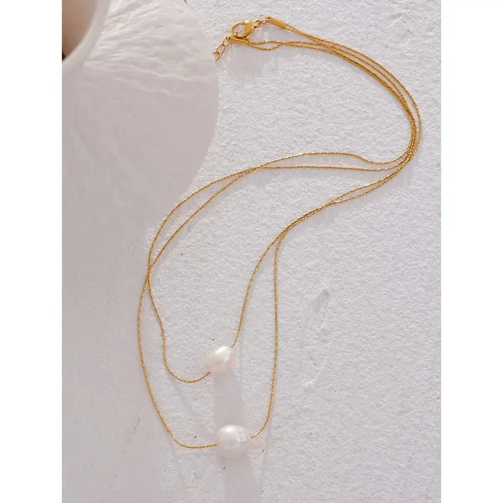 Pearl & Stainless Steel Necklace Rare Vault Co.