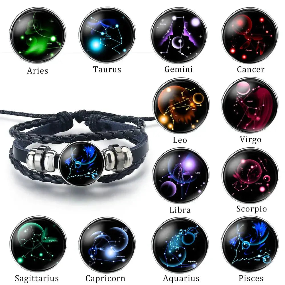 Zodiac Leather Wrap Bracelet Rare Vault Co.
