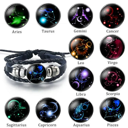 Zodiac Leather Wrap Bracelet Rare Vault Co.