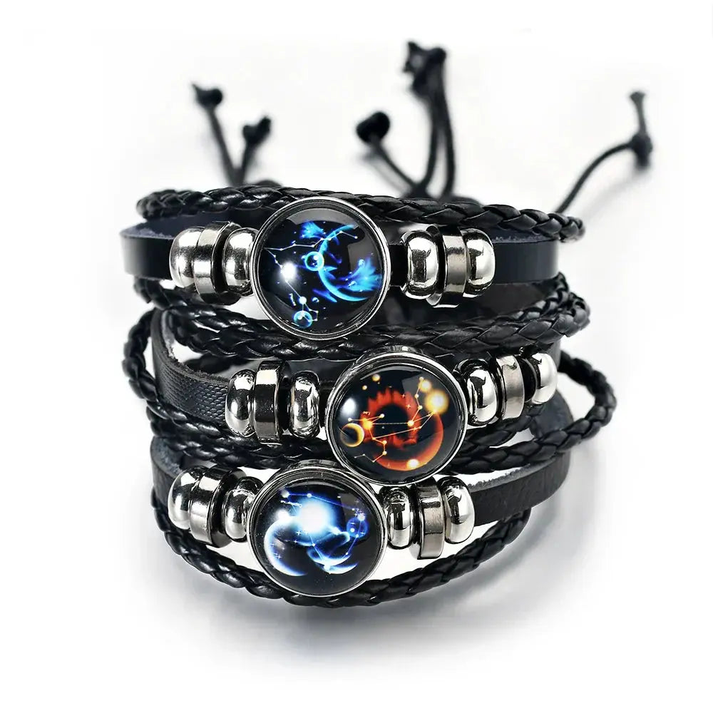 Zodiac Leather Wrap Bracelet Rare Vault Co.