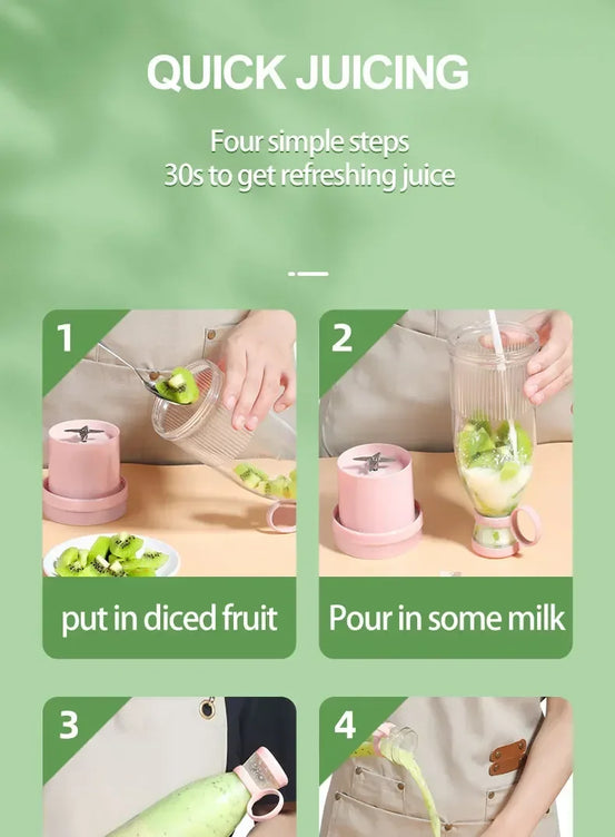 Portable USB Blender – 6-Blade Juicer Cup