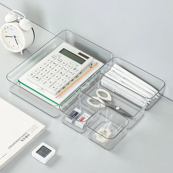 Transparent Desk Storage Organizer Box