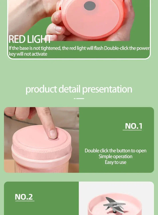 Portable USB Blender – 6-Blade Juicer Cup