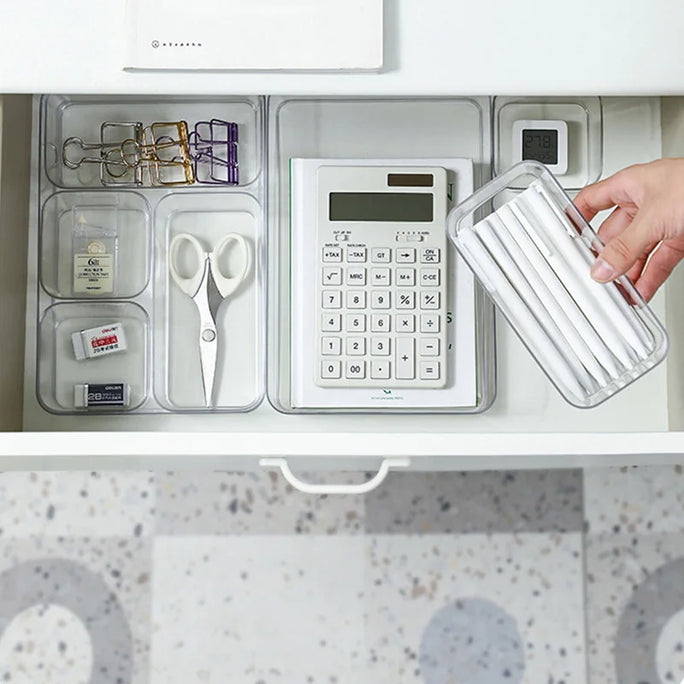 Transparent Desk Storage Organizer Box