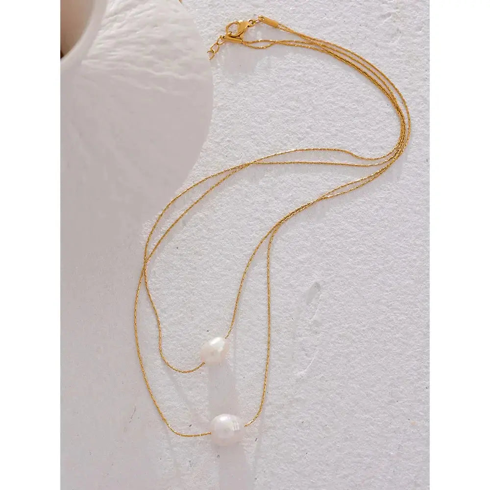Pearl & Stainless Steel Necklace Rare Vault Co.