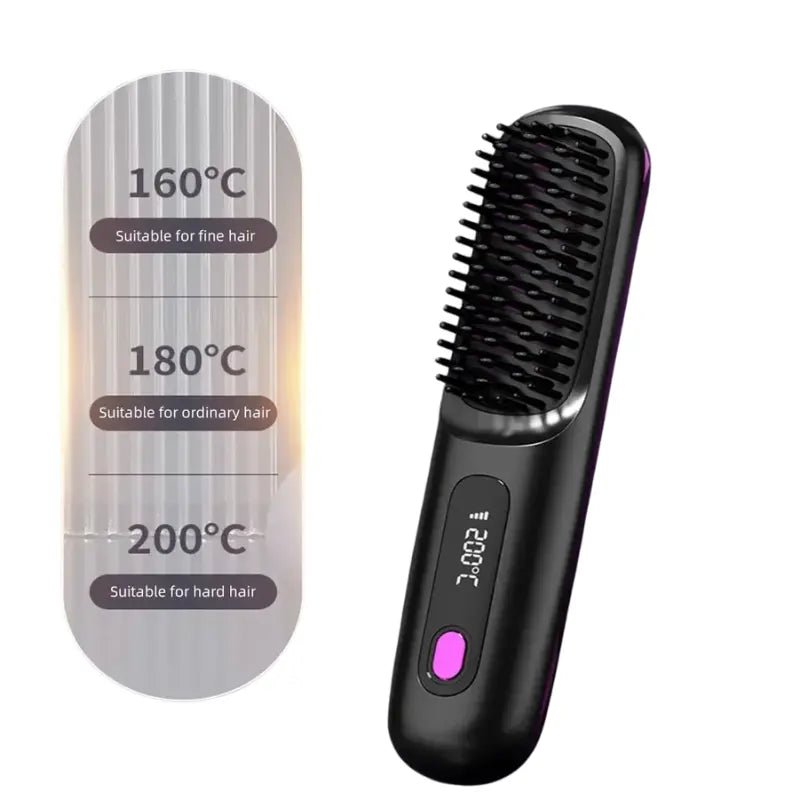 Electric LCD USB Ceramic Heating Straight Hair Comb Daily Finds