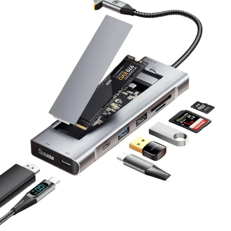 Essager 8-in-1 USB-C Hub with Storage Rare Vault Co.