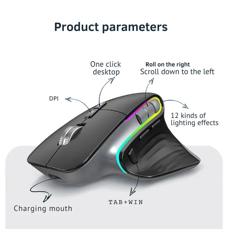 Multi-Device Wireless Bluetooth Mouse Rare Vault Co.